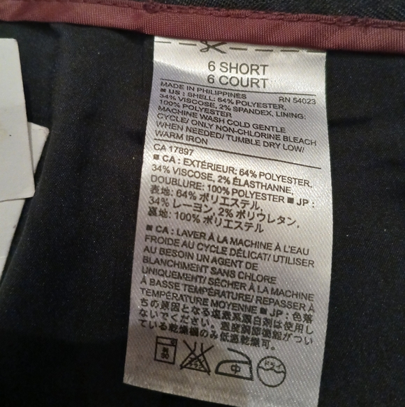 Banana Republic NWT JACKSON Mid Rise Black Women's Pants Size 6 Career - Picture 6 of 7